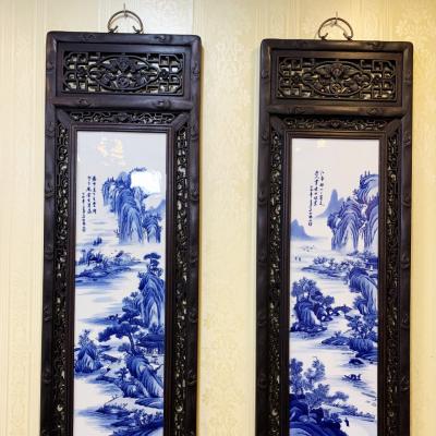 Tranh Sứ Sơn Thủy men chàm
